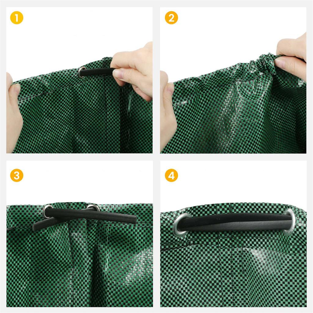Large Capacity Gardening Fallen Leaves Collection Bag Foldable Plant Garbage Bag PP Waterproof Woven Waste Collection Bag