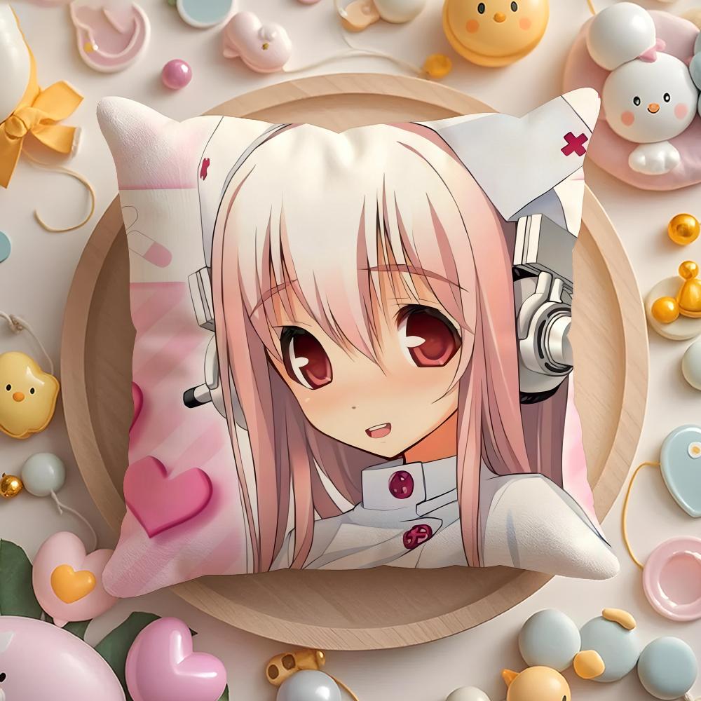 S-SUPER Anime S-SONICO Poszewka na poduszkę do domu i samochodu, wielofunkcyjna - Dwustronna, Miękka i Trwała do codziennego użytku