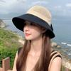 Hollow Bow Sun Hat Japanese Knitted Bucket Hat Fashion Bowtie Fisherman Hat  Summer