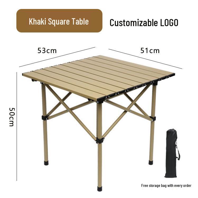 Outdoor Foldable Aluminum Table and Chair Set - Portable Picnic and Camping Roll-Up Table