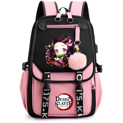 Anime Demon Slayer Backpack for Women Canvas Laptop Bag Back To Schoolbag for Teenager Girl Boy Schoolbag Men Women Travel Bag