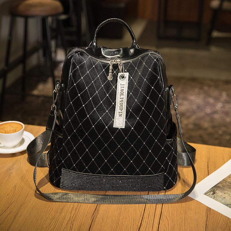 Rucksack Weiches Leder Niete Einzelne Schulter Universal Tasche Damen Große Kapazität Schultasche