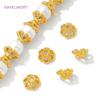 6mm 18K Gold Plated Brass Bead Cap Spacer Beads,Flower Bead Caps For Jewelry Making Supplies ,DIY Bracelet Making Accessories