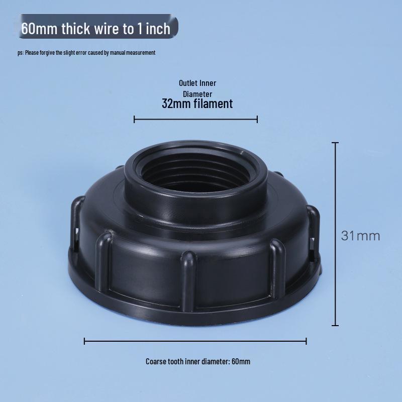 IBC Ton Barrel Valve Adapter Cover: 4-Point, 6-Point, 1-Inch Double Inner Tooth Center Ring Adapter
