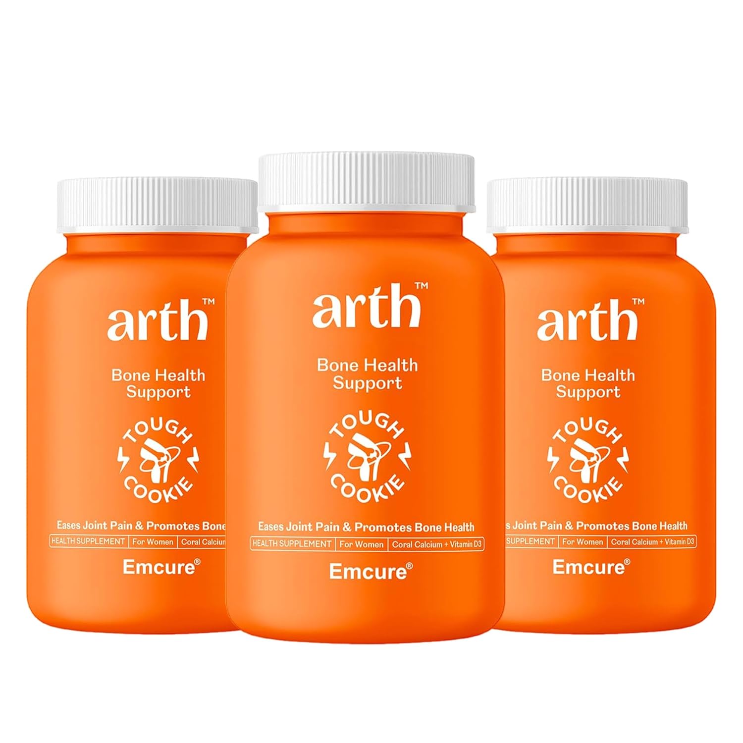 

Arth Calcium & Vitamin D3 Tablets 1000mg 600 IU Coral Calcium 60 Veg Tablets X Pack of 3 for Bone & Joint Support
