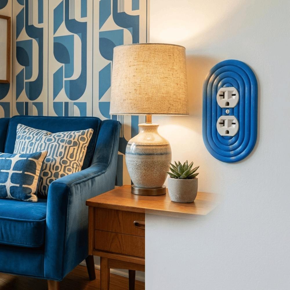 Smooth Durable Material Wall Switch Panel Modern Striped Pattern Wall Switch Cover Kitchen