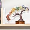 Seven Chakra Crystal Tree – Handmade Feng Shui Bonsai Tree with Natural Gemstones on Wooden Base – Decorative
