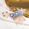  Pettine laterale con fiori artificiali e perline per capelli da sposa, per capelli, da donna, per spose, matrimonio, concorso di bellezza, diadema, copricapo, forcine, accessori per capelli, gioielli