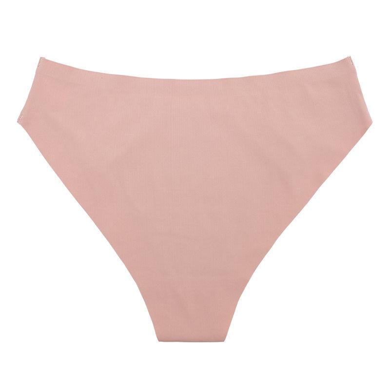 Women Summer Sexy Pure Color Exercise Yoga Seamless Comfortable Antibacterial Waist Triangle Briefs
