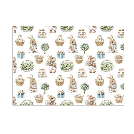 

Bunny Wrapping Paper 19.7 x 27.6 Inch Easter Gift Wrap Cute Bunny Folded Flat Art Paper Sheet for Easter Spring Birthday Party DIY Crafts Decor I