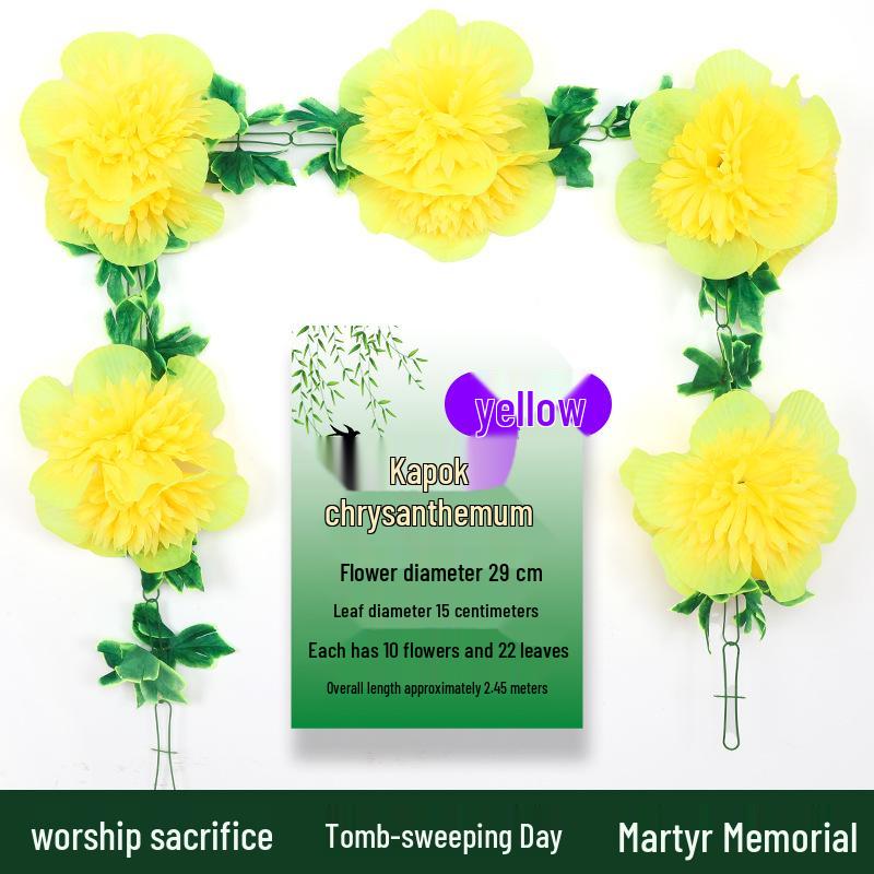 Artificial Chrysanthemum Vines for Cemetery and Memorial Decor - Silk and Plastic Hanging Floral Decoration