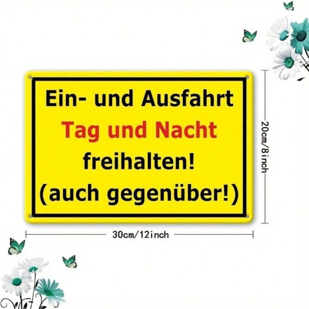 Caution Sign Metal Plate 20x30cm Entrance Exit Warning Sticker