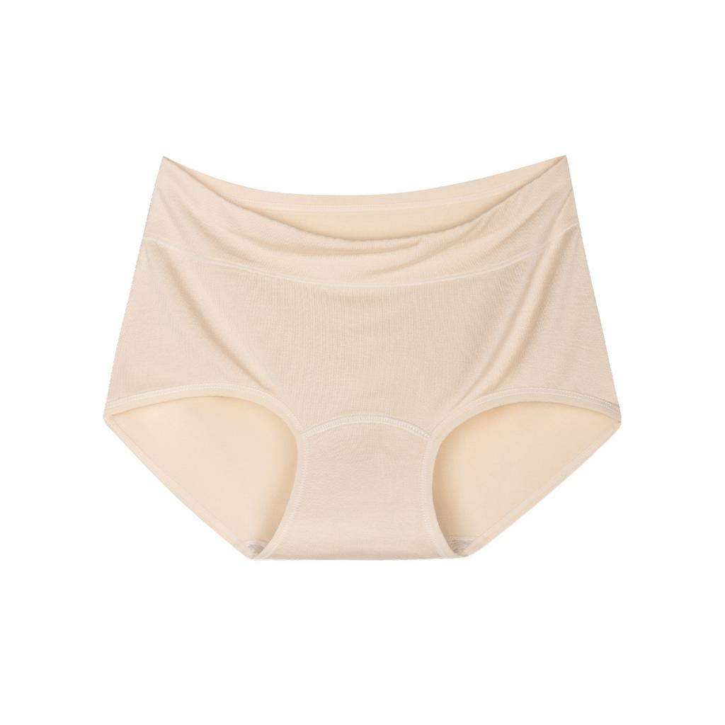 Plus Size Lady Spring Cotton 10A Antibacterial Extended Crotch Bare Breathable Waist Triangle Briefs