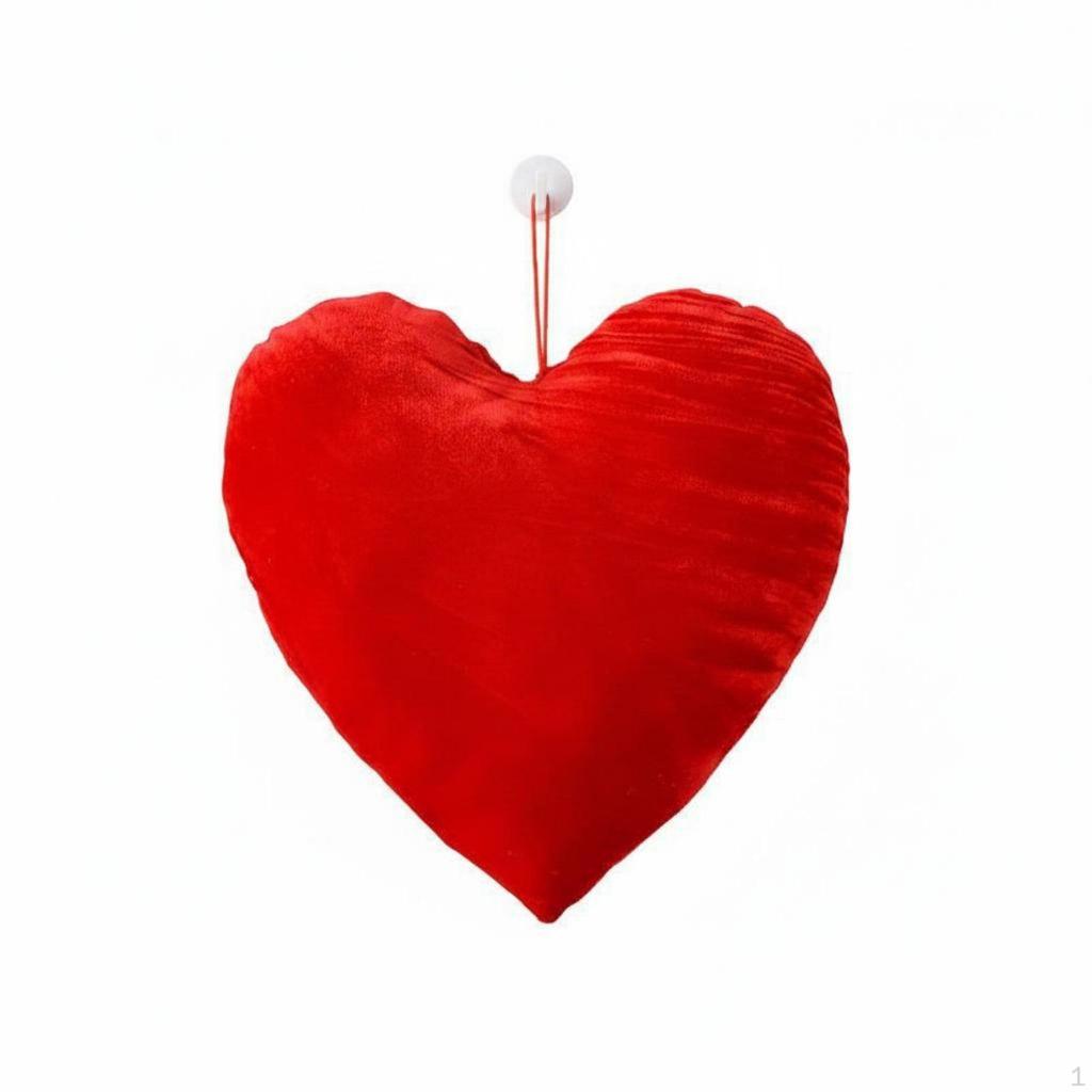 Valentine's Day Hanging Heart Romantic Design Red Textured Pendant 3D Padded Shape Large Bow