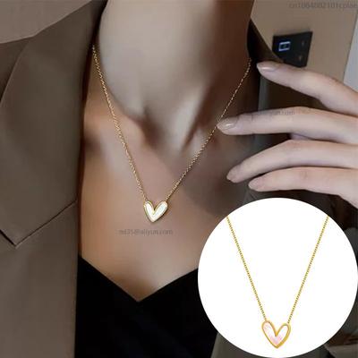 Collares Gold Plated Heart-shaped Pendant Necklace Able Collar Chain Irregular Necklace Women Simple Jewelry