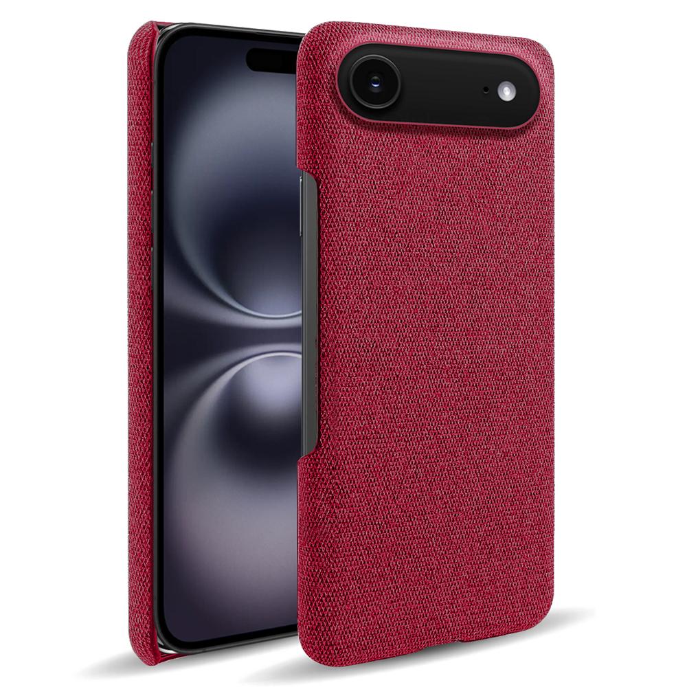 

For iPhone 17 Air Phone Case Cloth Texture Anti-Scratch Protective PC Back Cover Red