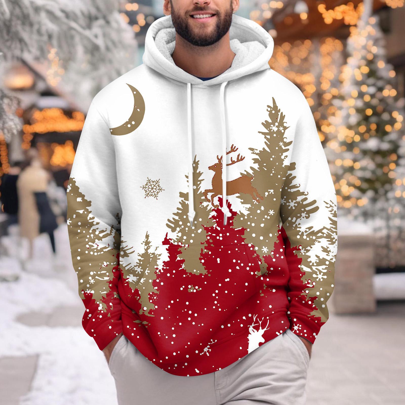 

Мужское теплое плюшевое пальто с принтом, флисовый свитер, повседневное пальто, свитер с карманами, зимнее пальто XL красный