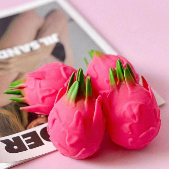 1/2/3Pcs Simulation Dragon Fruit Squeeze Toy Stress Relief Dragonfruit Squeeze Toy Decompression Fruit Shape Sensory Fidget Toy