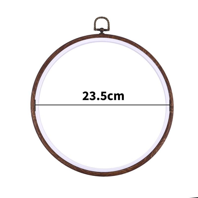Sewing Tool Round Oval Wooden Color Embroidery Hoops Frame Set Plastic Embroidery Hoop Rings For DIY Cross Stitch Needle Craft