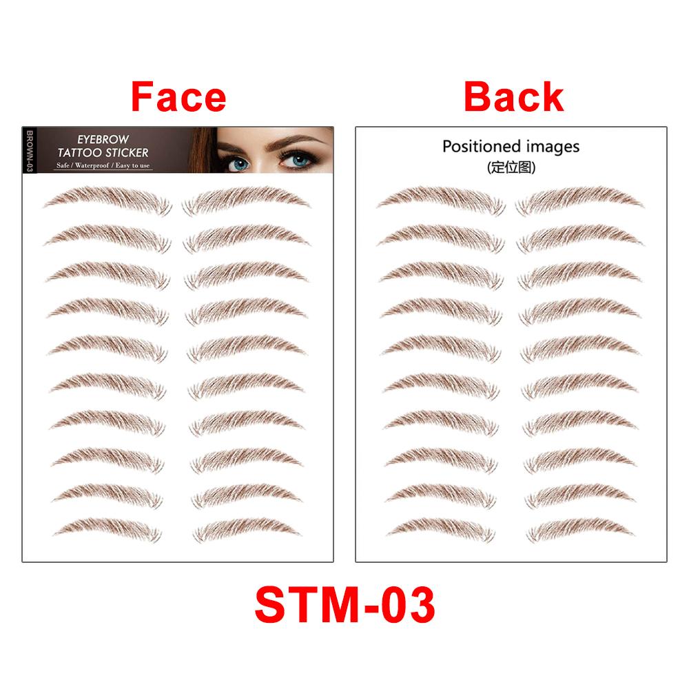 New Arrivals Water Transfer Girls Cosmetic Disposable Fake Temporary 4d Eye Brow Tattoo