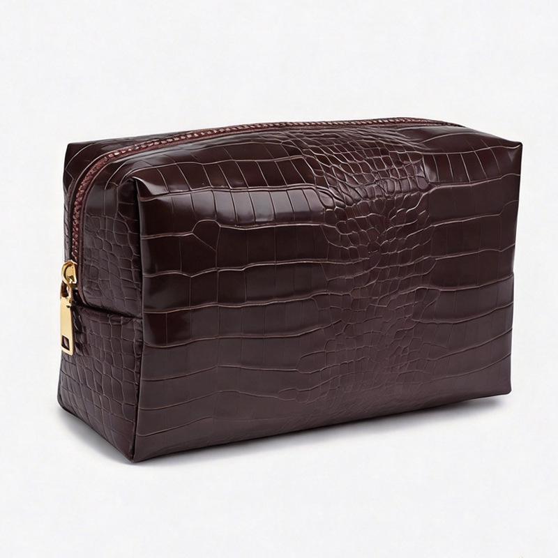 Moderne Neue PU-Leder Damen Kosmetiktasche Reißverschluss Große Kapazität Wasserdicht Reise Make-up Aufbewahrungstasche Organizer Koffer