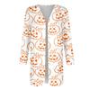 Dámská móda ležérní halloweenská bunda s potiskem střední délky cardigan