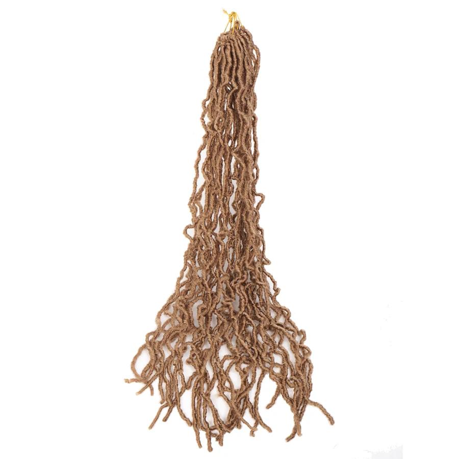 Kelebek Locs Tığ Örgüsü Saç 14 İnç Önceden Döngülenmiş Yıpranmış Locs Tığ Örgüleri