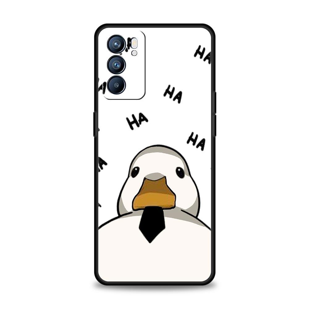 Phone Case For Oppo A54 A53 A52 A9 A15 A95 A17 A16 A76 A74 A57 A31 Find X6 Pro X5 Reno8 Reno7 Reno6 Pro 5G Cover Duck Art