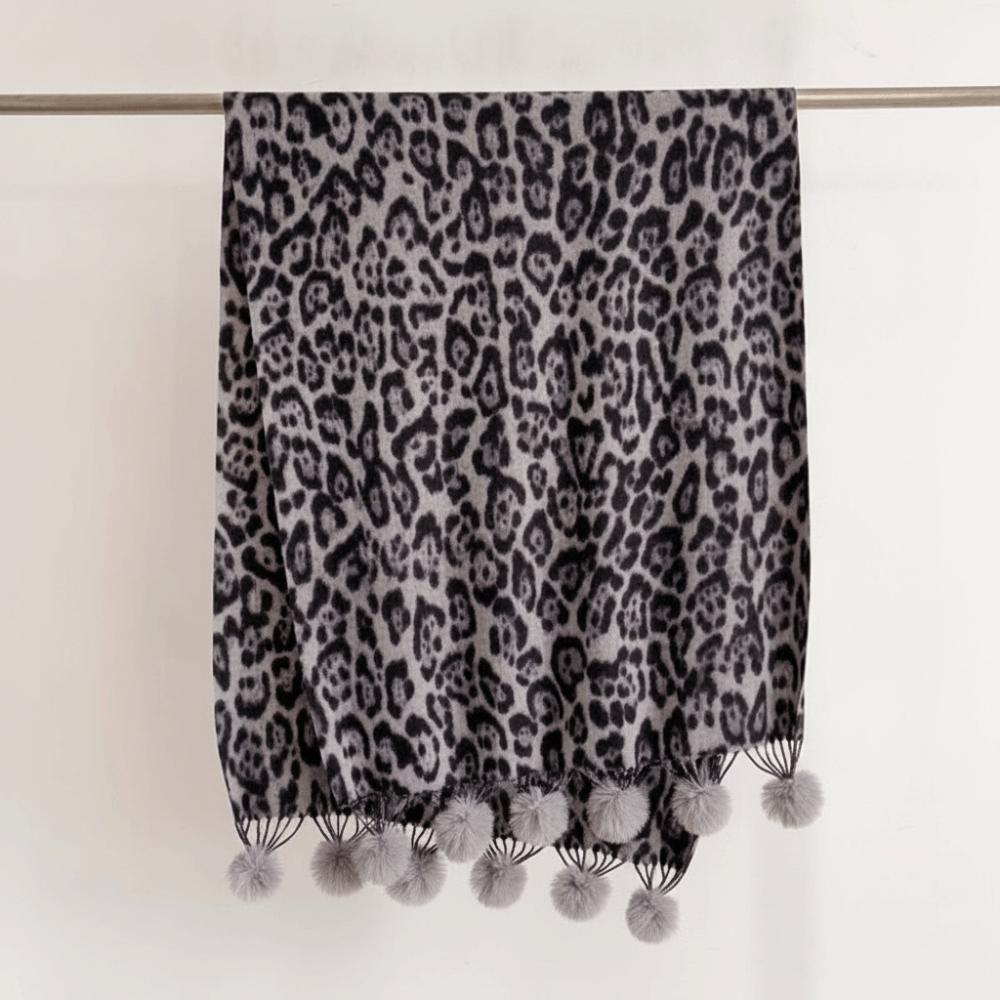 Cozy Winter Shawl Wrap Fleece Cashmere Feel Scarf Leopard Print Scarf Winter Party