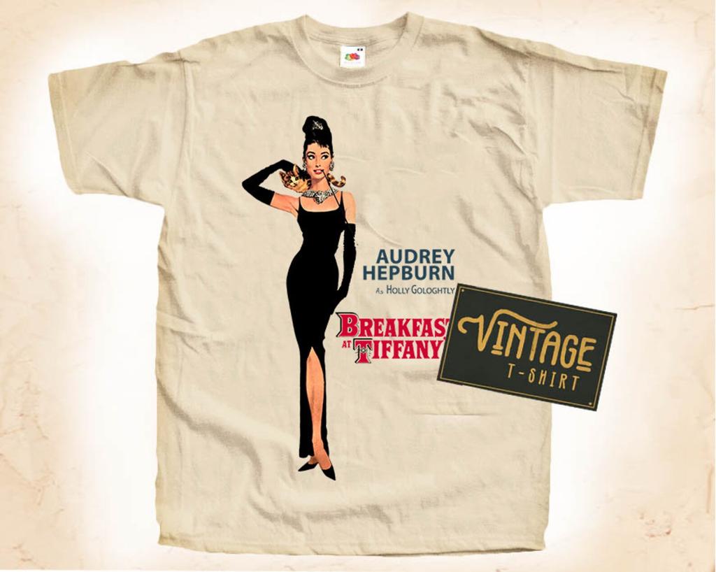 Breakfast At Tiffany's V2 T-Shirt Vintage Natural Color Men's T-Shirt DTG Digital Print SIZES S M L XL 2XL 3XL 4XL 5XL