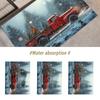 Christmas Truck Print Bathroom Foot Mats Super Absorbent Bath Mat Non Slip Quick Dry Shower Pad Toilet Carpet Doormat Washable