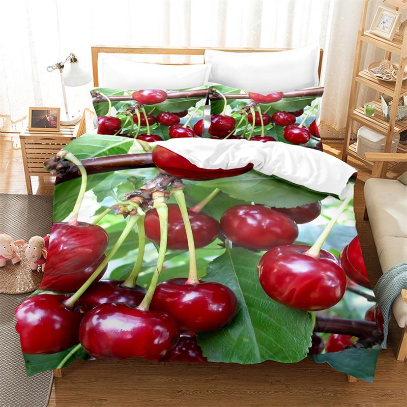 Sweet Cherry Bedding Set Lovely Kid's Duvet Cover Boys, Quilt Cover Girls Room Gorgeous Bedding King/Queen Duvet Cover Set