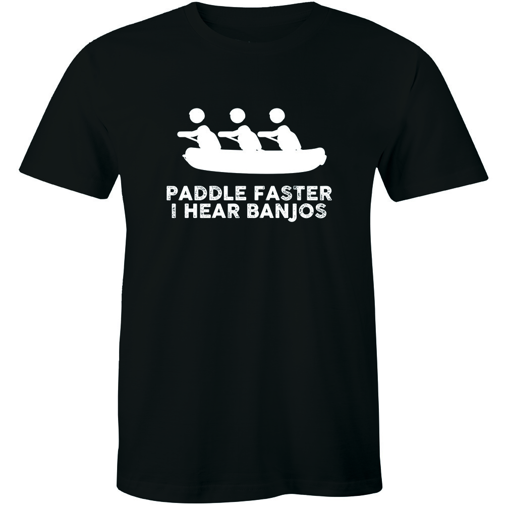 Paddle Faster I Hear Banjos Shirt Funny Joke Comedy Rude Humour Men s T-shirt M