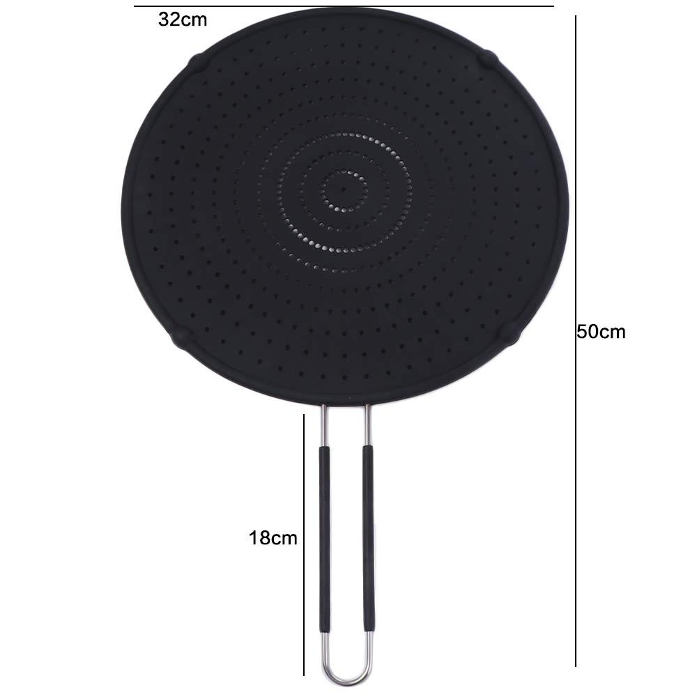 Heat-resistant Splatter Screen Silicone Grease Splatter Guard Oil Barrier Net Fry Wall  Baking