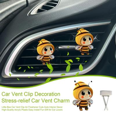 Malá včielka do mriežky ventilácie auta Osviežovač vzduchu Roztomilý držiak na parfum do interiéru auta
