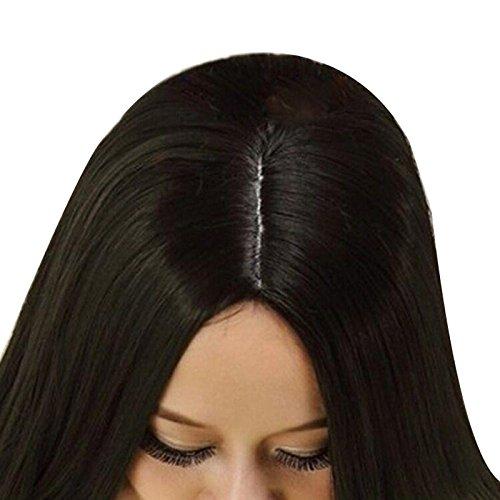Remeehi Women's Full Wig, Long Wig with Center Parting and Long Bangs, Super Natural Straight Wig, Popular Fashion Style, Available in 3 Colors