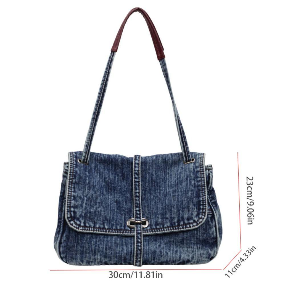 Retro Denim Stofftasche Einfache Canvas Tragetasche Lässige Canvas Umhängetasche Outdoor