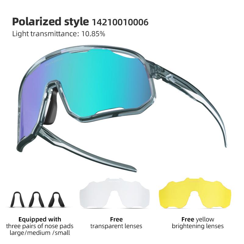 ROCKBROS Cycling Glasses Goggles Polarized/Photochromic Sunglasses Sport Big frame Eyewear UV400 Sun Protection with 2 Lens