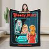 Trust In God Knitted Blanket Flannel Horror Halloween Cthulhu Lovecraft Occult Thin Throw Blanket for Home Couch Bedroom Quilt