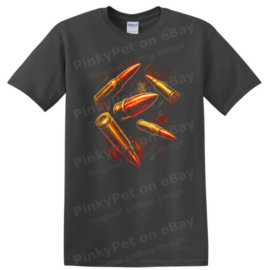 Bullets Graphic T Shirt Urban Streetwear Dark Art Design Creative Tee