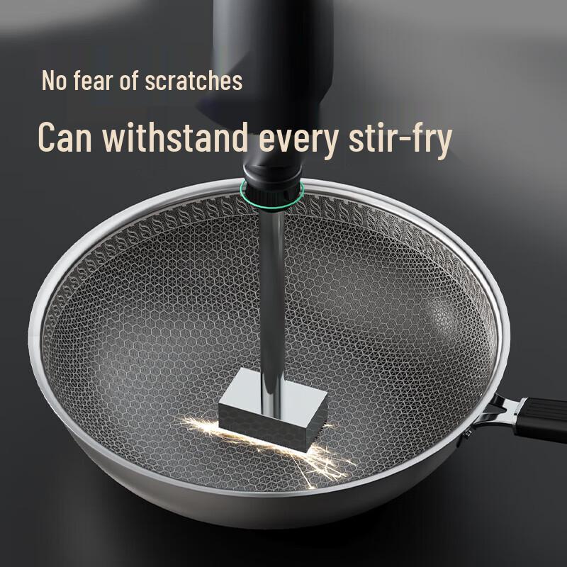 Debolai 304 Stainless Steel Honeycomb Non-Stick Wok 32cm