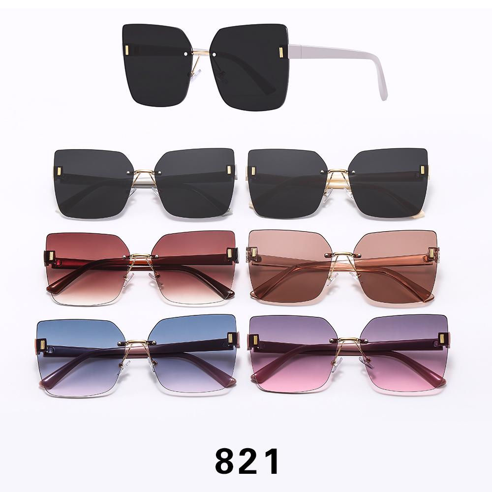2023 Damen Randlose Sonnenbrille im koreanischen Stil, trendig, retro, UV-Schutz