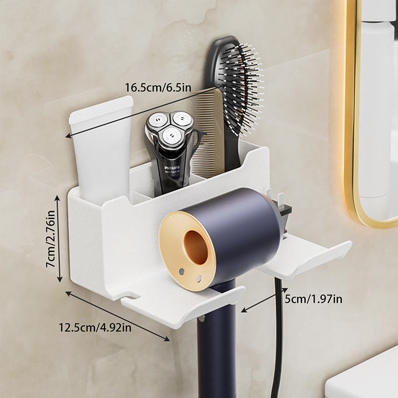 1Pcs Wall Mounted Hair Dryer Rack For Bathroom Hair Dryer Hanger Hair Dryer Storage Rack Home Organizer Bathroom Accessories