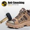 Men's Steel Toe High-Top Work Boots: Ankle Support, Anti-Smash, Anti-Puncture, Wear-Resistant, Comfortable