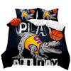 Dinosaur Duvet Cover Sets Kids' Bedding Set Full Playing Basketball Tyrannosaurus Animal Double Queen King Polyester Quilt Cover