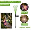 Solar Butterfly & Flower Fiber Optic Lights, Color Changing Landscape Lamp, Outdoor Garden Pathway Stake Light