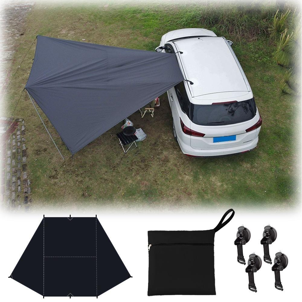 Outdoor Camping Tent Car Side Canopy Suction Cup Type Sunscreen Black Rubber Sunshade Outdoor Camping Car Rear Tent Sunshelter
