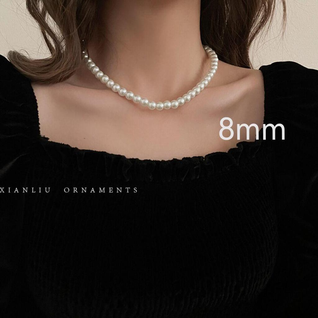 Colier la modă cu perle neregulate pentru femei: Choker cu mărgele high-end, accesoriu nișă pentru claviculă