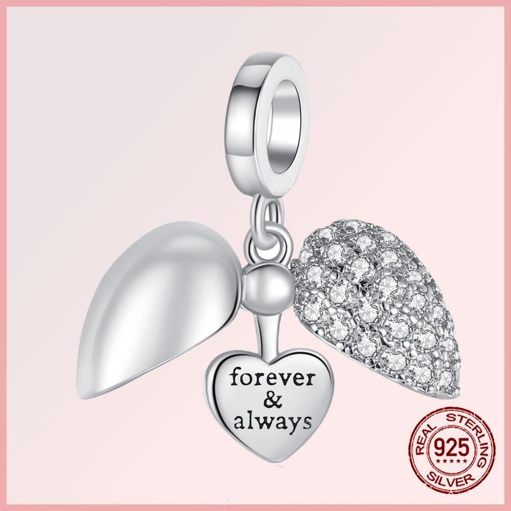 Sparkling Pavé Angel Wings Copper Dangle Charms Fit Original Bracelet Beads Jewelry Gift Diy