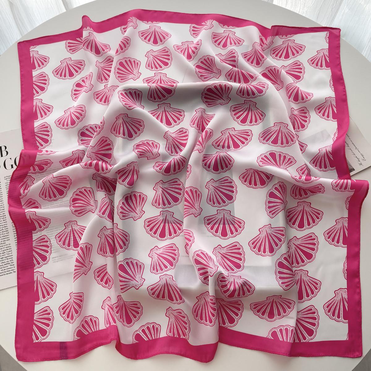 

Luxury Square Scarf For Women Cute Ladies Hijab 70*70cm Elegant Neckerchief Bandanas Soft Stain Faux Silk Scarves Shawl Warps